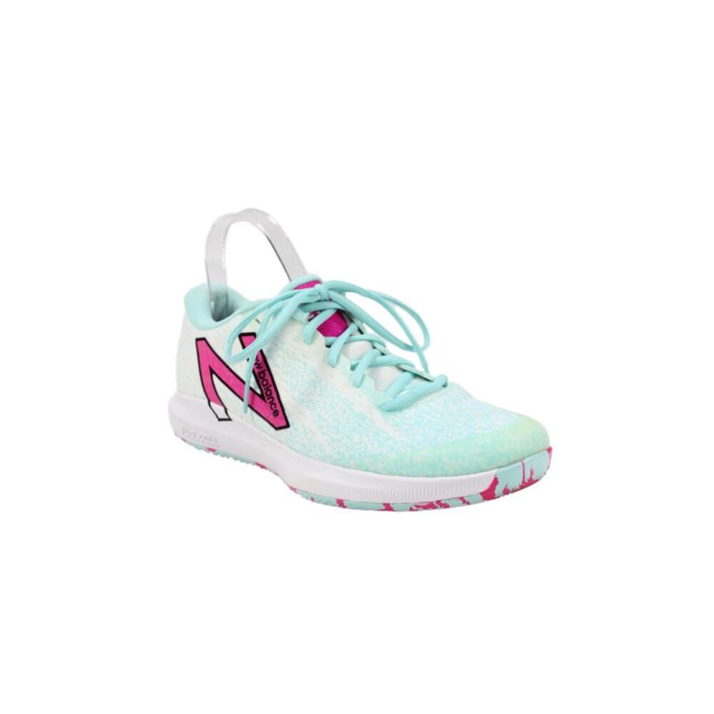 New Balance Womens Canvas Speckled Print Fuel Cell Sneakers Blue White Size 9